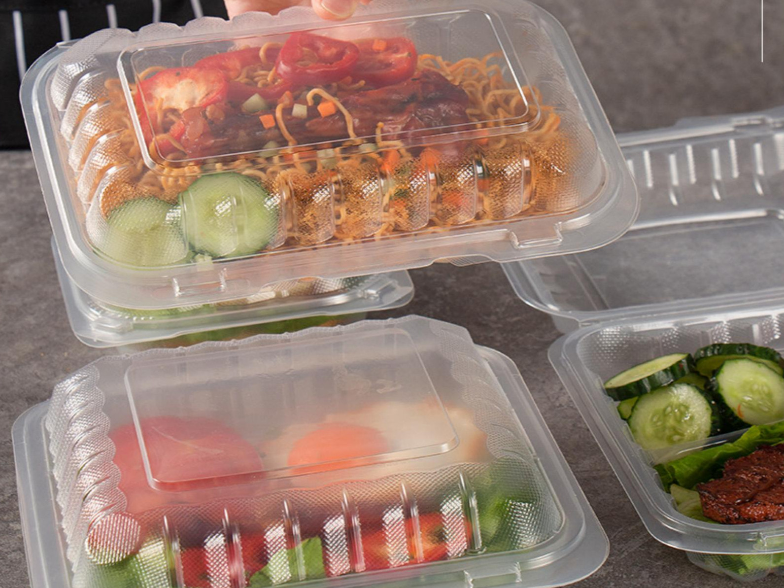 hinged container